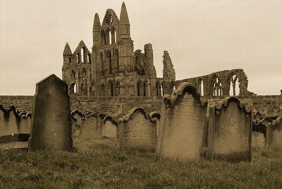 Whitby abby and grave yard